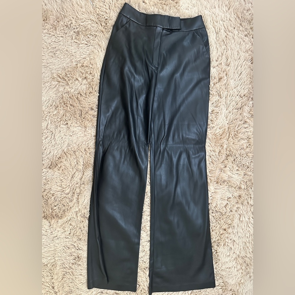 Express Black Faux Leather Trousers
